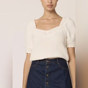 Cleobella White Knit Top